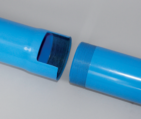 Tube de Forage et captation d'eau potable en PVC à visser avec filetage trapézoïdale 