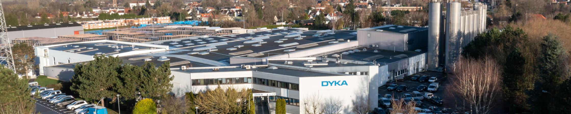 Vue de drone de l'usine de DYKA à Hesdin Sainte Austreberthe
