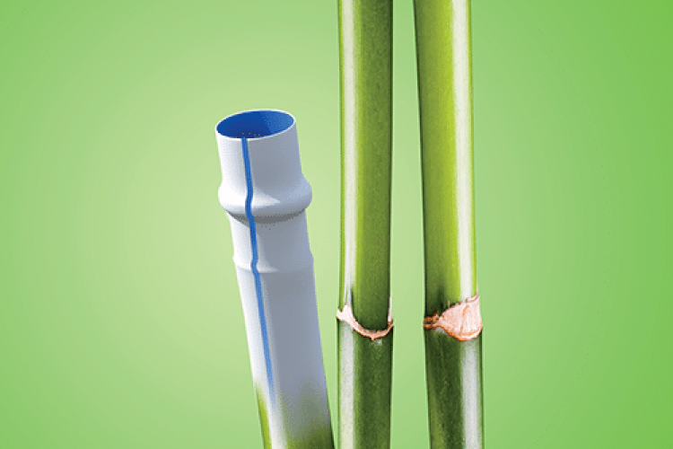 Montage photo d'illustration aspect écologique tube PVC bi-orienté